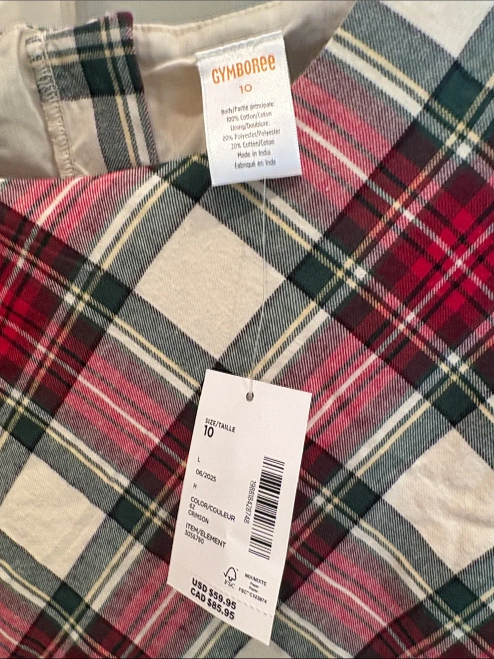 Gymboree festive plaid